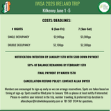 2026 IWSA Trip - Whiskey & Hurling - Kilkenny City - June 2026